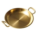 thumbnail image 1 of Plateau Rond en Acier Inoxydable, Assiette à Collation Ronde à Deux Anses Assiette à Salade de restaurant Plat Froid Assiette à Bonbons Assiette à Collation Plateau à dessert, 1 of 5