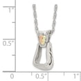 thumbnail image 4 of 925 Sterling Silver Rope Necklace with Pendants Chain Landstrom's Mt. Rushmore Black Hills 12K Gold Accents Stirrup 18 inch Spring Ring Clasp 7.38 mm, 4 of 5