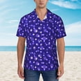 thumbnail image 2 of Sikiie Beautiful Purple Snowflakes Print Men's Hawaiian Shirt, Summer Beach Button Pocket Short Sleeve T-Shirt,3X-Large, 2 of 7