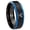 Black And Blue Step Edge, variant on US Air Force Dome Brush Black Polish Edge Tungsten Ring 10MM