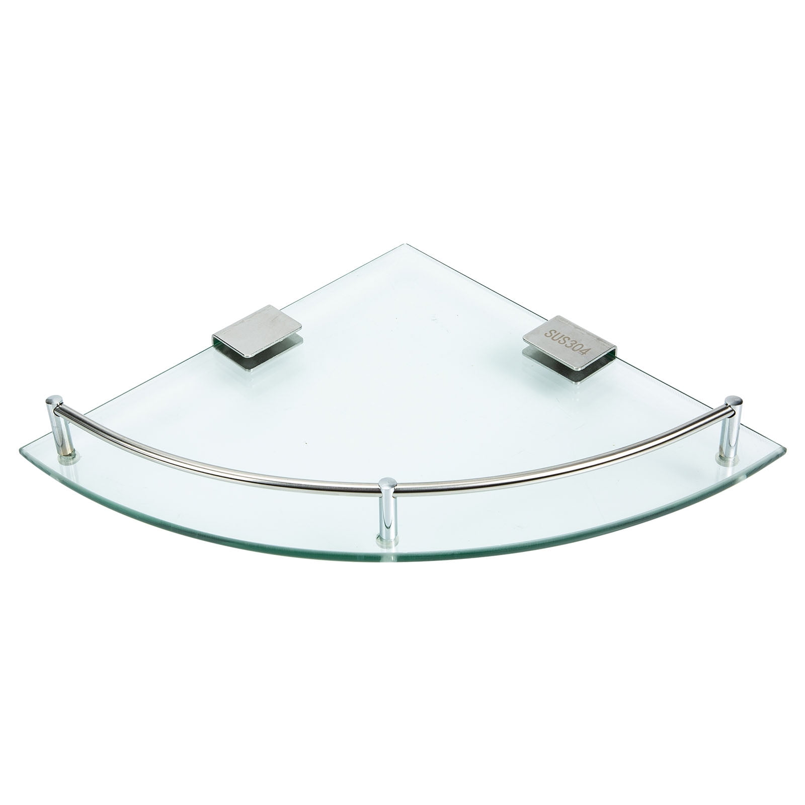 Bathroom Corner Shower Shelf Caddy Wall Rack Floating Shelves Glass Holder Organizer Storage