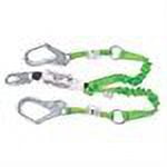StretchStop Shock Absorbing Lanyard, 6 ft. Length, Snap Hook, Steel, 2 Leg(s)