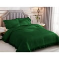 thumbnail image 2 of DNG Creations 1 Piece Vintage Ruffle Pattern Comforter Set Premium Ultra Soft 550 GSM All Season ( King/Cal King Size ) 100% Egyptian Cotton Solid Green Colour, 2 of 8
