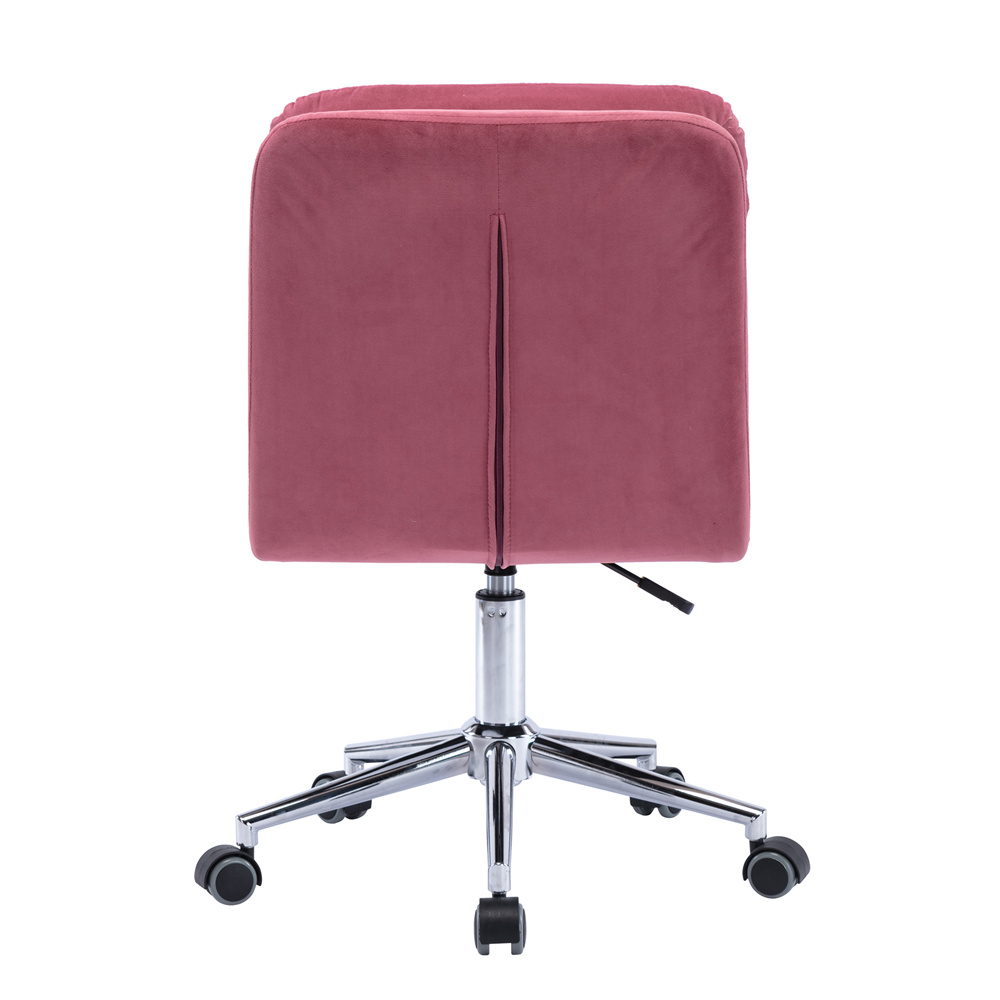 Buy Velvet Home Office Desk Chair on Wheels, Modern Upholstered Armless
