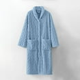 thumbnail image 3 of WTXUE Bath Robe Robes For Women Womens Long Robe Fuzzy Cozy Warm Bathrobe Shawl Collar Spa Robe Laddies Textured House Coat Night Gowns Dressing Gown, Sky Blue L, 3 of 8
