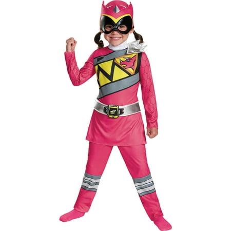 Pink Ranger Dino Classic Girl's Child Halloween Costume, One size, 3T-4T