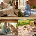 thumbnail image 5 of EMONIA Soft Throws for Sofa, Cozy Checkered Blanket Gifts for Women Men, Warm Fleece Throw Blanket for Couch Bed, Home Decor Blankets and Throws, Sage Green, 50x60 Inches, 5 of 13