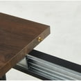 thumbnail image 6 of GZXS Modern Extendable Dining Table with Metal Legs and Self-Storing Leaf, 55.11"-70.86" Adjustable Length Kitchen Table, Space-Saving Design for Dining Room or Living Room (Walnut and Black), 6 of 7