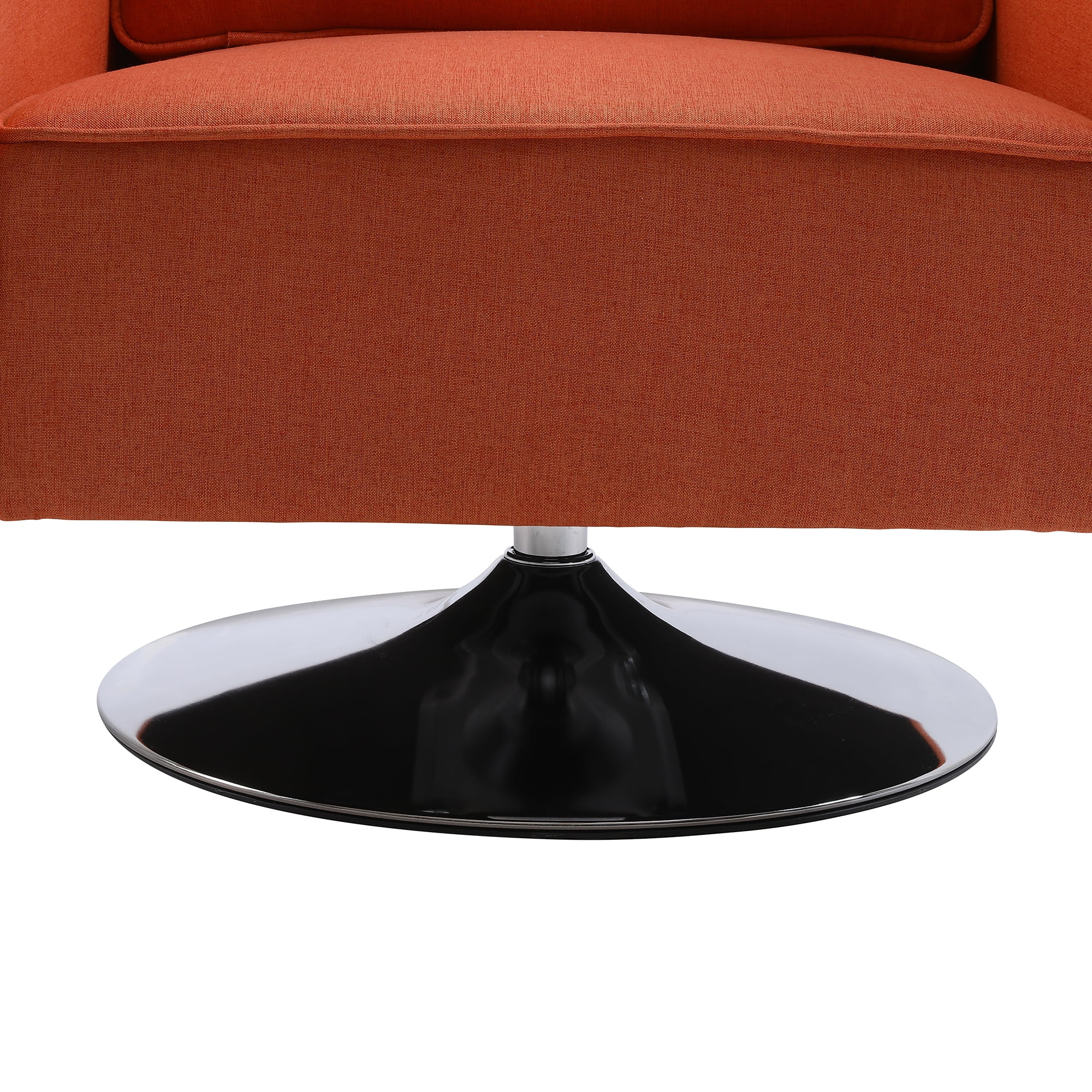 Kadyn Modern Teddy Fabric Swivel Accent Chair with 360 Degree Swiveling for Living Room, Orange