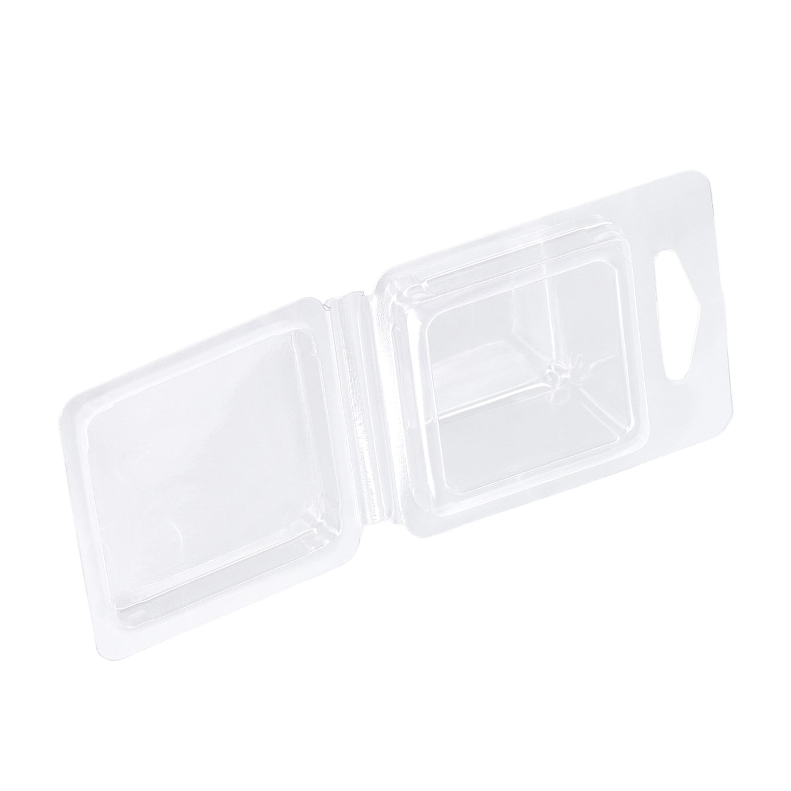 Rupoun 100PCS Wax Melt Molds Clamshell Container Empty PET Plastic Transparent Trays for DIY Candle Making and Chocolate (Rectangle, 15.35 inches / 39 cm )