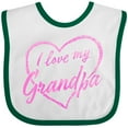 thumbnail image 3 of Inktastic I Love My Grandpa in Pink Chalk Heart Boys or Girls Baby Bib, 3 of 4