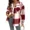 Red, variant on AELand Flannel Plaid Shirt for Women Button Down Jackets Long Sleeve Shackets Ladies Blouses Coat