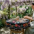 thumbnail image 5 of Mexican Floral Tablecloth for Dining Table, Mexican Folk Art Floral Tablecloth, Mexican Tablecloth, Vibrant Colorful Folk Art Pattern Table Cover, 5 of 7