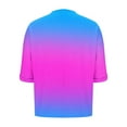 thumbnail image 7 of Oversized Tshirts T-Shirts for Women Trendy Gradient Color Chest Pocket Crew Neck Loose Tee Shirt Summer Tops (M, Wine), 7 of 7