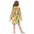 thumbnail image 7 of FORMRS Niños Bathrobe Unisex Hooded Robe Soft Plush Pajamas Sleepwear, Size 2-3T, Green Retro Autumn Leaves, 7 of 7