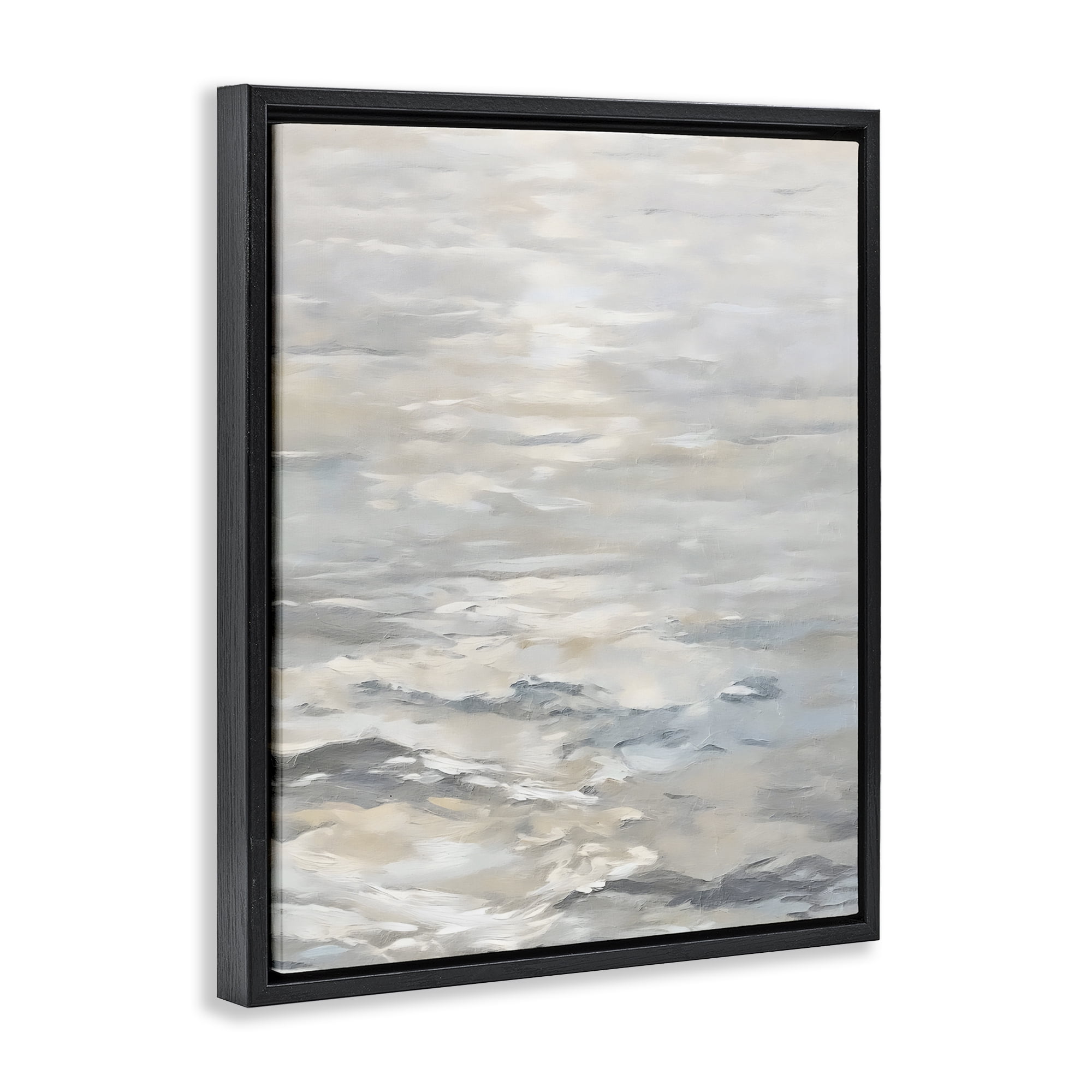 Stupell Industries Shallow Reflections Morning Light Black Framed Floater Canvas Wall Art, design by Riley B