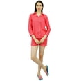 thumbnail image 4 of Bimba Button-Down Shirt With Elastic Waist Shorts 2 Pcs Full Sleeve Night Wear Set, 4 of 11