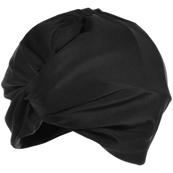 ifundom Black Nylon Swimming Cap for Hair, and Comfortable Swim Hat for Daily Use and Training