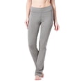 thumbnail image 2 of Fishers Finery Women's Straight Leg Yoga Pant with Pockets; Cotton & Modal Blend (Light Heather Gray, M Petite), 2 of 6
