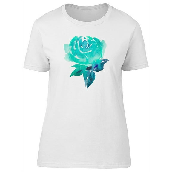 Green Watercolor Rose T-Shirt Women -Image by Shutterstock, Female Large