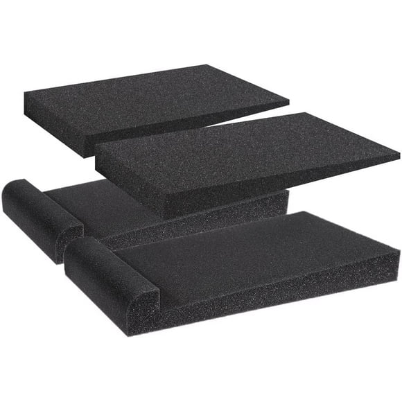 2pcs Monitor Acoustic Isolation Pads Stabilizer Speaker Base 30cm x 17cm x 3.5cm (Black)