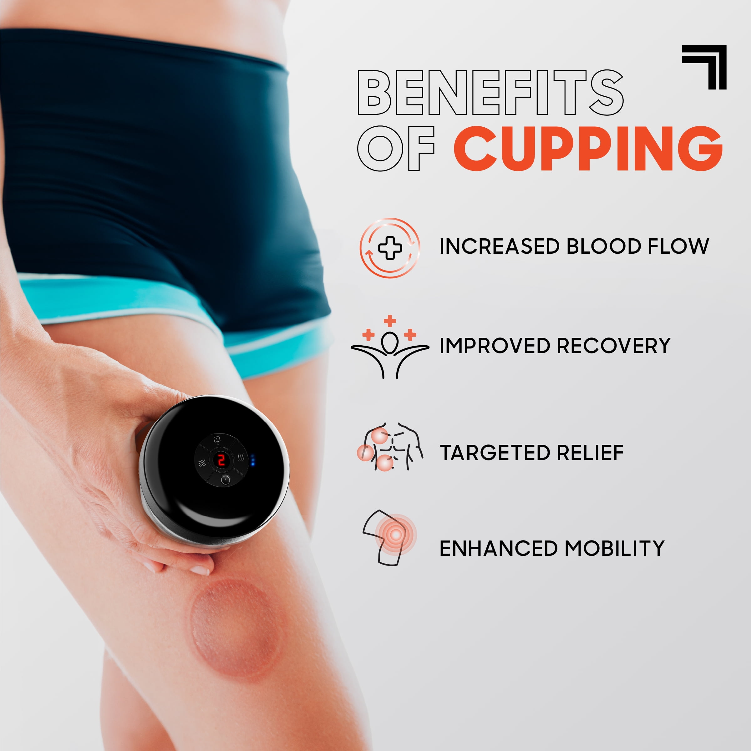 (2 pack) Sharper Image® Pulse Cupping Multifunction Massager, Includes 2 Cups, Air Filters, & USB-C Cable