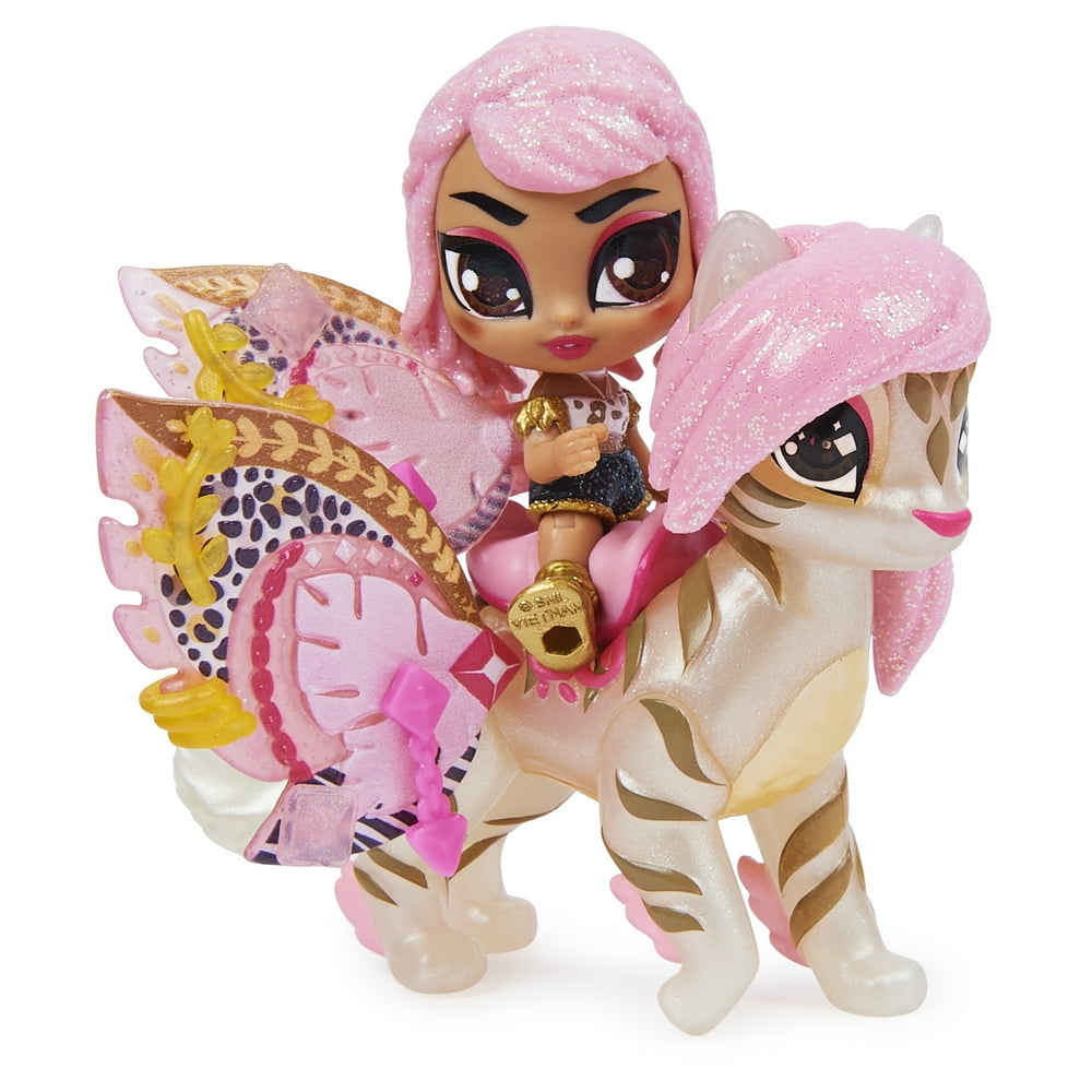 Hatchimals Pixies Riders, Wilder Wings Rhythm Rachel Pixie and Tigrette Glider with 16 Wing