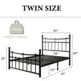 thumbnail image 3 of iPormis Twin Size Metal Platform Bed Frame with Vintage Victorian Headboard & Footboard, Heavy Duty Bed Frame with 14 Steel Slats Support, Black, 3 of 7
