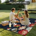 thumbnail image 4 of Navy Blue Crane Outdoor Rug for Patio/Deck/Porch, Non-Slip Large Area Rug 5 x 7 Ft, Vintage Red Teal Spring Floral Botanical Indoor Outdoor Rugs Washable Area Rugs, Camping Rug Carpet Runner, 4 of 8
