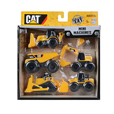 8 CAT MINI MACHINES Construction Caterpillar Dump Truck & Backhoe Party Favor 