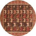 thumbnail image 1 of Ahgly Company Indoor Round Oriental Orange Industrial Area Rugs, 4' Round, 1 of 4