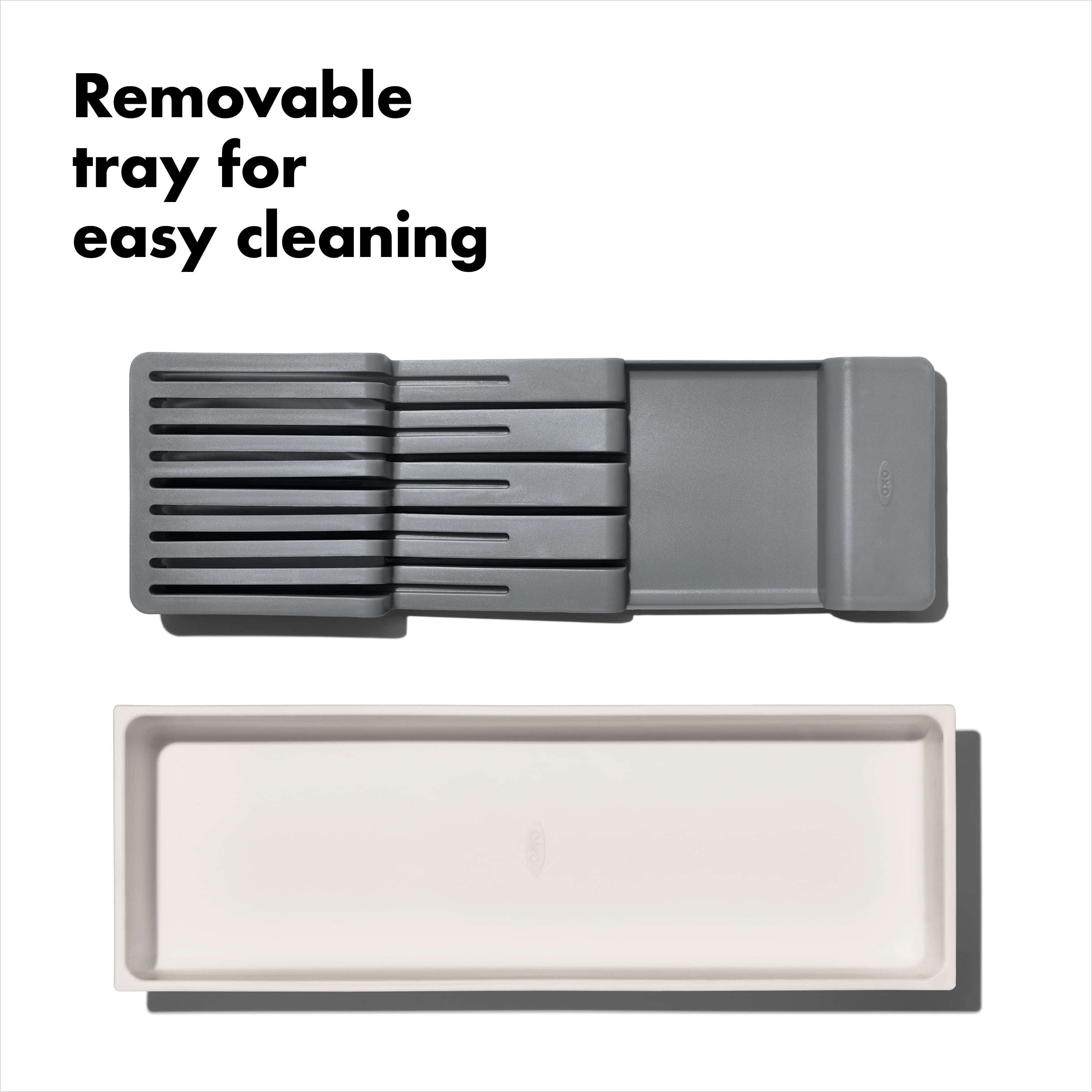 (2 pack) OXO Compact Knife Drawer Organizer, Gray