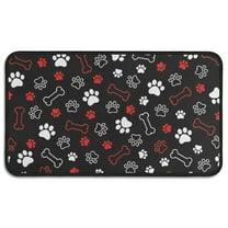 Paw Prints and Bones Door Rugs,Washable Non Slip Door Mats Indoor,Decorative Door Mats,Entry Mat Indoor for Entrance,Bedroom,Kitchen,Bathroom,30"x17"