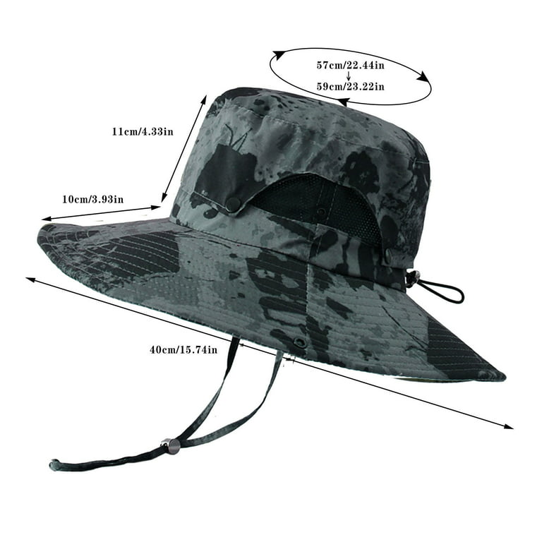 Men Mountaineering Fishing Hat Camouflage Hood Rope Outdoor Shade Foldable  Casual Breathable Bucket Hat Leisure Vacation Daily Cap 