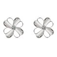 thumbnail image 1 of 1 Pair Clover Shaped Ear Studs Lovely Flower Earrings Fashion Ear Jewelry, 1 of 3