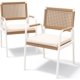 thumbnail image 1 of Kojooin Juego de 2 Sillas de Mimbre para Patio: Sillas de Comedor para Exteriores con Estructura de Metal y un Elegante Diseño de Ratán Cuadrado para Balcón, Patio Trasero y Junto a la Piscina, 1 of 7