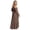 Coffee, variant on FYEGRE Maternity Off Shoulder Maxi Dress, Smocked Waist Flowy Tiered Pregnancy Gown, Long Sleeve Ruffle Long Dress for Photoshoot & Daily Wear Yellow L