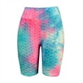 thumbnail image 3 of Frostluinai Biker Textured Shorts for Women Stretchy High Waisted Butt Lifting Shorts Trendy Tie Dye Yoga Athletic Shorts Womens Shorts, 3 of 4
