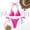 Hot Pink, variant on Sevevn Women's Triangle Bikini Set Halter Star Decor Side Tie Thong Two Piece Swimsuit Black S