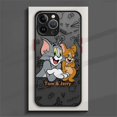 thumbnail image 3 of T-tom y j-jerry funda de teléfono mate de dibujos animados para iPhone 15 14 11 Pro Max 13 12 Mini XR X SE 7 8 6 6S Plus, cubierta translúcida, 3 of 5