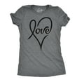 thumbnail image 1 of T-shirt de la Saint-Valentin pour Femmes avec Cœur Cursive d'Amour, Graphique Mignon, Nouveauté (Gris Chiné Foncé) - S, 1 of 4