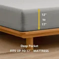 thumbnail image 2 of BESTOUCH Fitted Sheet Only 100% Washed Cotton Linen Feel Easily Fits Deep Pockets up to 17 inch Solid Light Grey Queen, 2 of 6
