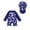 Navy, variant on BXSRUTA Boys Toddler Printed Conjoined Swimsuit Half-Zip Polyester Swimwear Set with Swim Hat for Baby 6-12 Months
