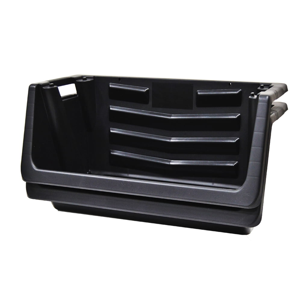 Hyper Tough Heavy Duty Garage Plastic Stacking Bin, Black