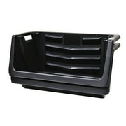 (2 pack) Hyper Tough Heavy Duty Garage Plastic Stacking Bin, Black