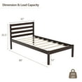 thumbnail image 2 of Costway Twin Size Wood Platform Bed Frame with Headboard Slat Support Mattress, 2 of 10