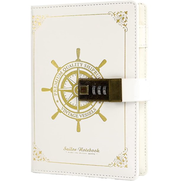 B6 diario retro marrón rudder Leather diario cuaderno combinación de contraseñas de tres dígitos cerradura papelería creativa (marrón)