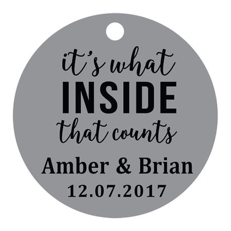 100 PCS It s What Inside That Counts Custom Gift Paper Tags Personalized Round Wedding Favor Hang Tags