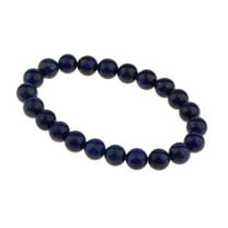 EHJRE Handmade Natural Dark Blue Lapis Lazuli Gemstone Round Bead Stretch Bracelet
