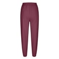 thumbnail image 6 of ShomPort Women's Casual Cotton Linen Pants Wide Leg Baggy Tapered Elastic Waist Trousers with Pockets, 6 of 6